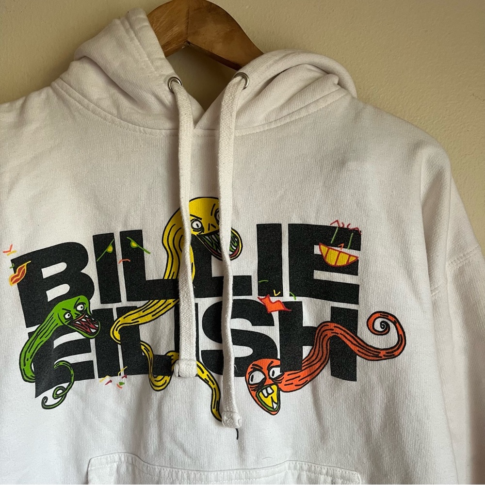 Billie eilish White Graphic Hoodie size large